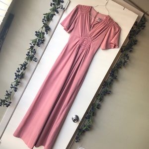 Vintage 70s Corky Craig flowy pink dress